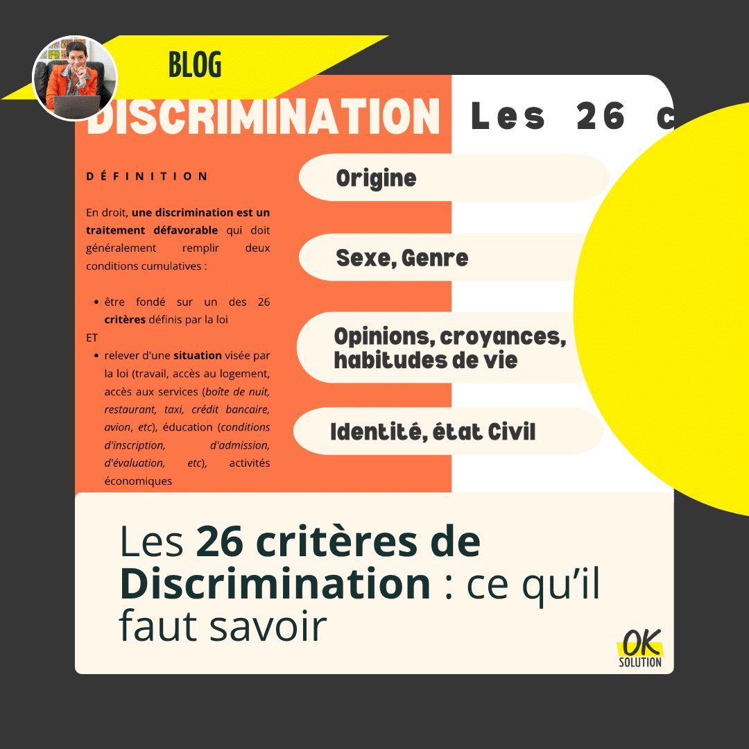 26 critères de discrimination diversité handicap blog ok solution
